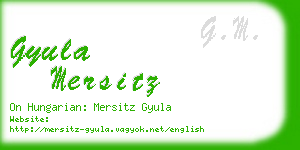 gyula mersitz business card